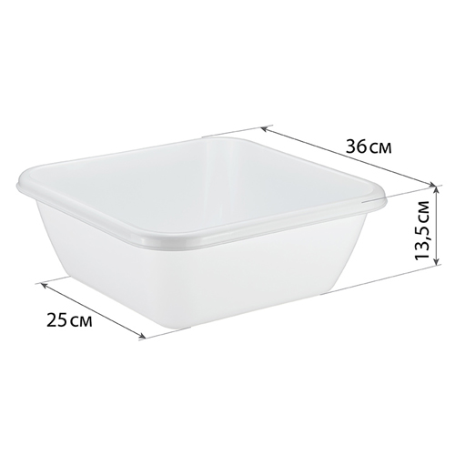 Таз квадратный 12 л IDEA М 2578, белый