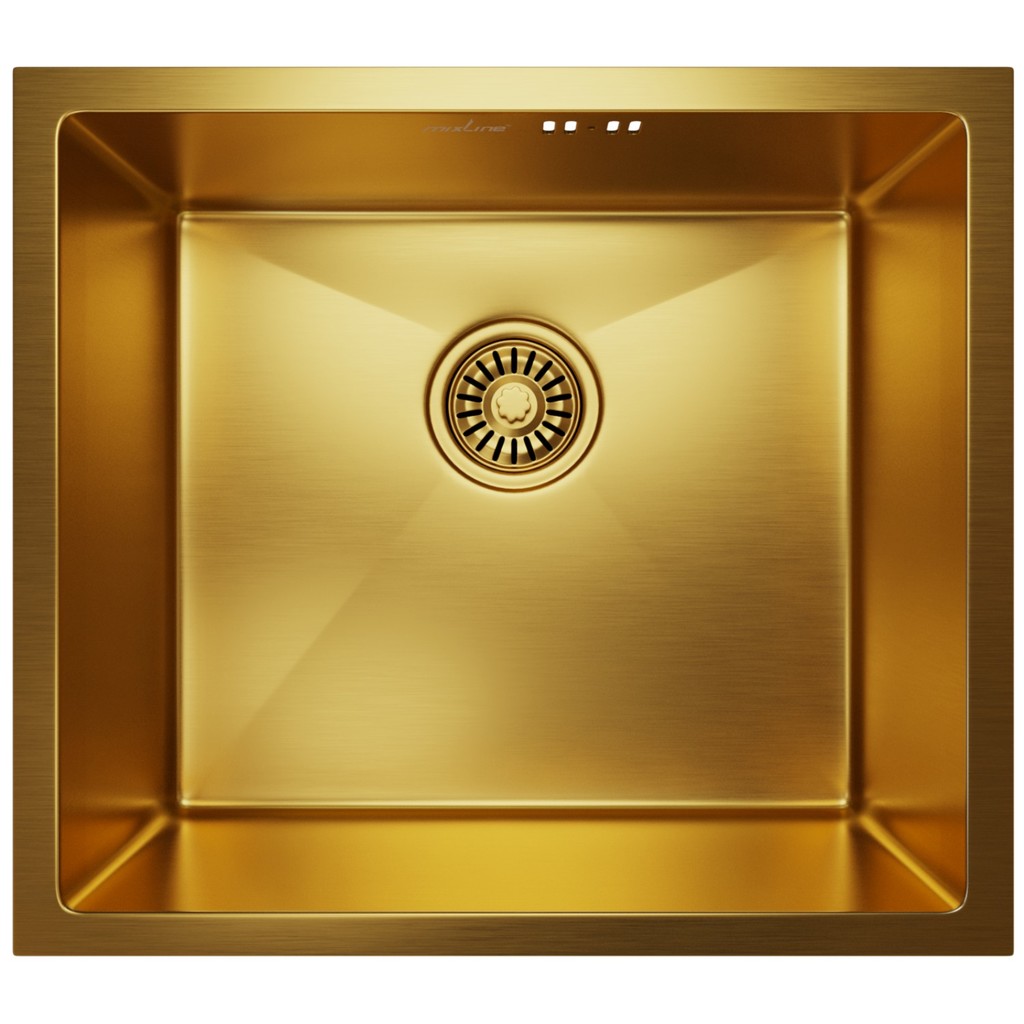 Мойка подст.монтаж 50х44, 3, 0 вып 3 1/2 MIXLINE PRO 20см с сифоном, золото