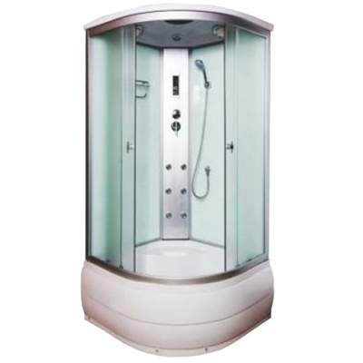 Душевая кабина 90*90*215см ВМ 888Е с электрикой, гидромасс. выс. под-42 см перед. ст- мат, задние ст-бел, 1/1