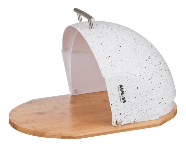 ХЛЕБНИЦА AGNESS, NATIVE, ДЕРЕВЯННАЯ С ПЛАСТИКОВОЙ КРЫШКОЙ 36*26*20 СМ, КОР=4ШТ.