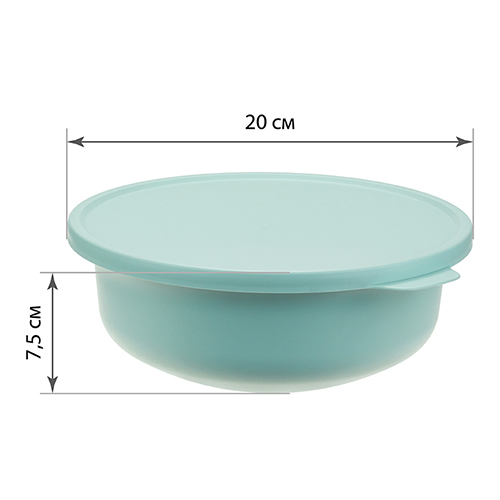 Миска с крышкой 1.2 л IDEA ТЭСТИ М 1362, морская волна