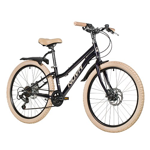 Велосипед NOVATRACK 24" JENNY сталь 12'', тёмно-фиолетовый, 6 скор. TY21/TS-38/SG-6S, диск.торм STG