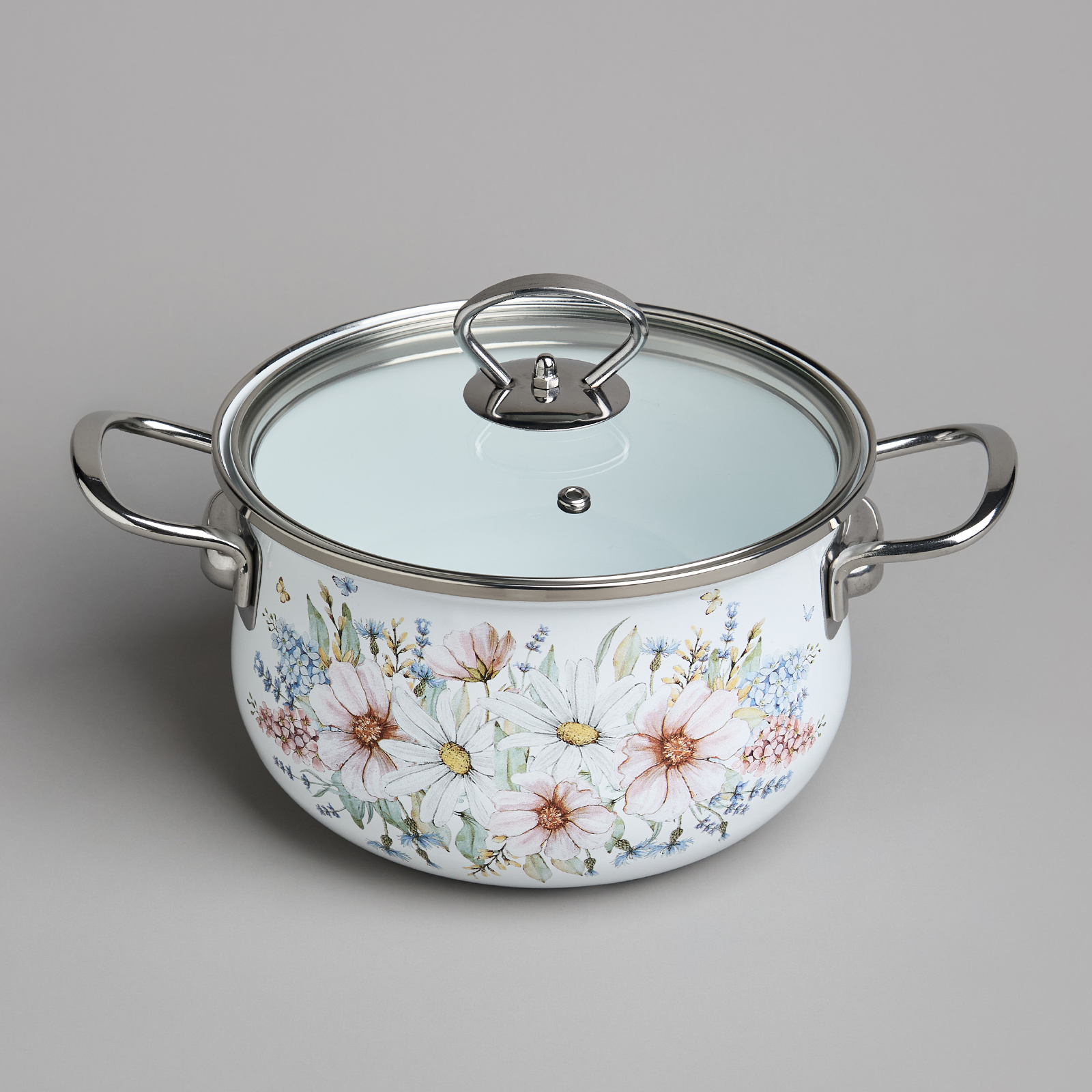 НАБОР КАСТРЮЛЬ AGNESS ЭМАЛИРОВАННЫХ СЕРИЯ, ДВОРЦОВЫЙ ПАРК,  6ПР. 2, 0/2, 8/3, 6Л, 18Х11/20Х12/22Х13СМ