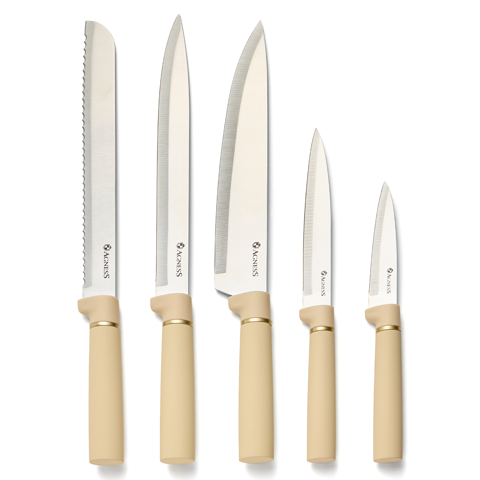 НАБОР AGNESS ИЗ 11ПР: 5 НОЖЕЙ,ПОДСТАВКА,ПОЛОВНИК,ЛОЖКА,ЛОПАТКА,ШУМОВКА,ЛОЖКА ДЛЯ СПАГЕТТИ