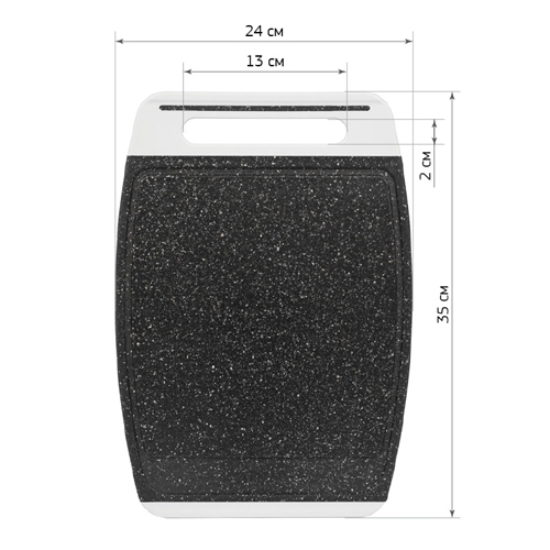 Доска разделочная IDEA ХЕВИ М 1566, 350х240 мм, черный камень