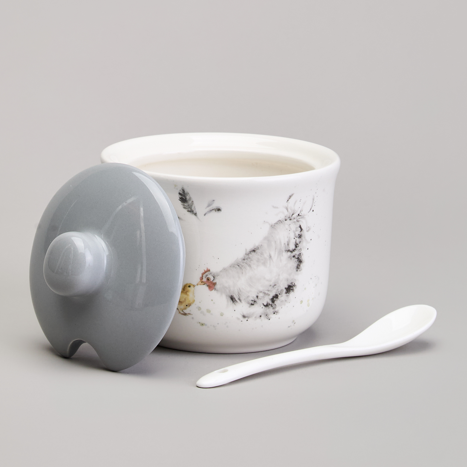 САХАРНИЦА С ЛОЖКОЙ LEFARD, FUNNY HENS, 9, 5*10 СМ 300 МЛ, КОР=36ШТ.