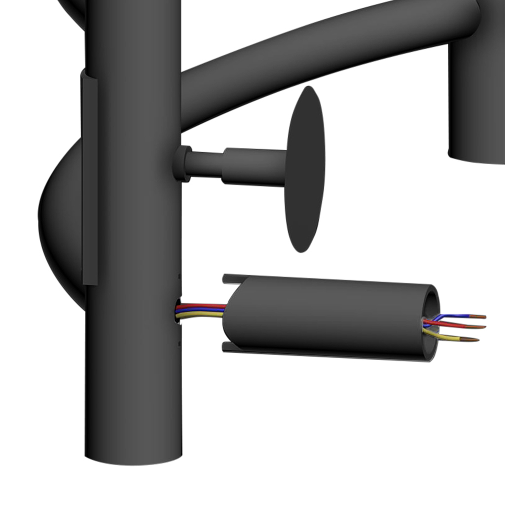 Полотенцесушитель MIXLINE MIRA 80х50, таймер, 403Вт, 7 перекладин + ПОЛКА электрический ЧЕРНЫЙ