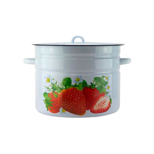 Бак эмалир. 20л с крышкой, с декором Клубника, Магнитогорск, 20-2827/4, 1/1