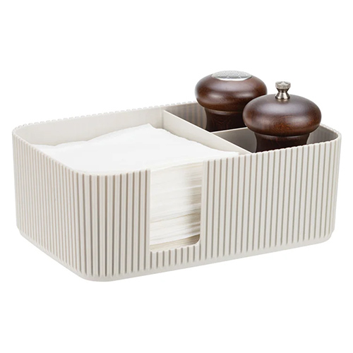 Салфетница IDEA СТРИП М 1188, 3 секции, кремовая