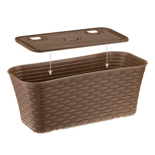 Ящик балконный 400 мм IDEA РОТАНГ М 3225, бежевый ротанг