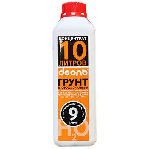 Грунт пропиточный глубокого проникновения 1кг, ДЕОЛЬ, концентрат 1:10 акриловый профессион. , 1/15
