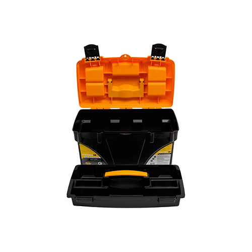 Ящик для инструмента 18 ТИТАН 18, с секциями, черный с желтым, 1/6