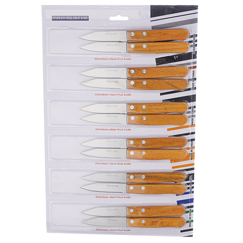 Нож кухонный 9 см DFE-012Ba набор 2 шт для чистки овощей деревянная ручка, 6/100