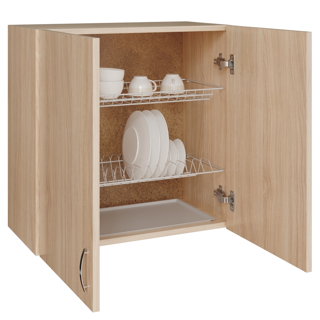 шкаф навесной кухонный с сушкой 60 венге светлое, дуб млечный