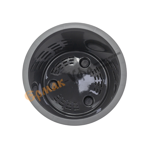 Горшок для цветов Сланец d-280мм 9,5л со вставкой, графитовый, 1/6