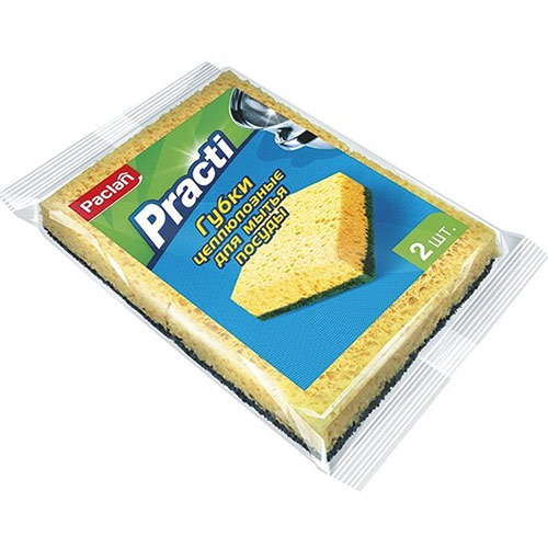 Губка для посуды целлюлозная 2шт PACLAN, 1/32