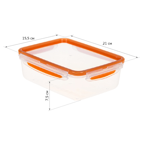 Ёмкость для продуктов 1.4 л IDEA РИЧ М 1389, герметичная, оранжевая