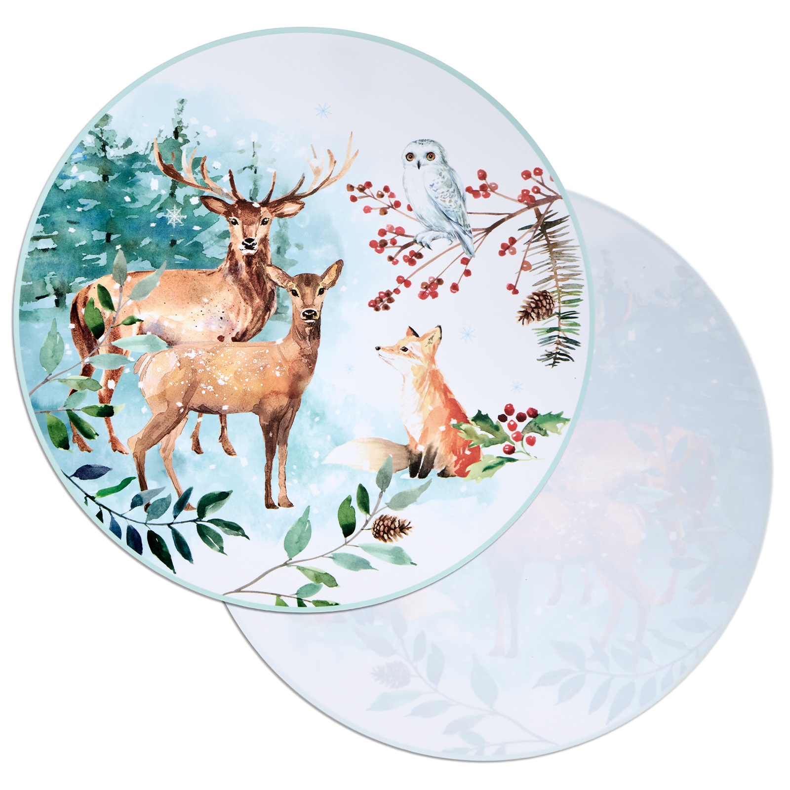 НАБОР ПОДСТАНОВОЧНЫХ САЛФЕТОК, ЗИМНЯЯ СКАЗКА, ИЗ 4 ШТ., ДИАМЕТР=38 СМ