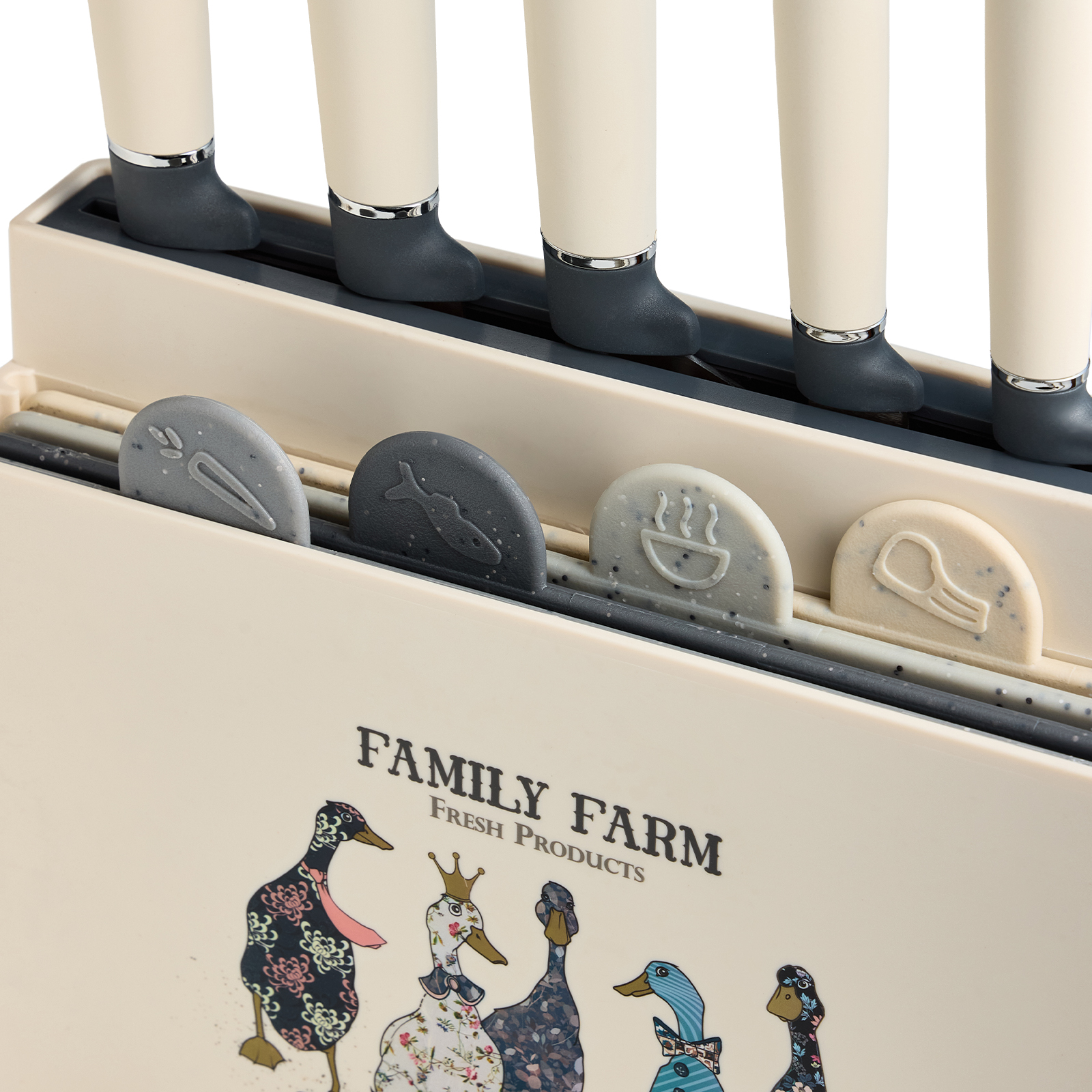 НАБОР AGNESS ИЗ 10ПР: 5 НОЖЕЙ, 4 ДОСКИ И ПОДСТАВКА, СЕРИЯ, FAMILY FARM,