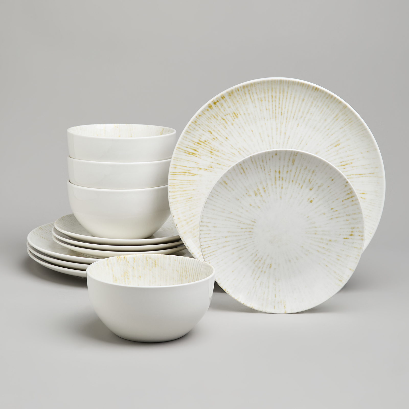 НАБОР ОБЕДЕННЫЙ BRONCO, DAILY, НА 4 ПЕРСОНЫ 12 ПРЕДМЕТОВ ГОРЧИЧНЫЙ