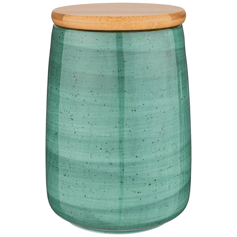 БАНКА С ДЕРЕВЯННОЙ КРЫШКОЙ BRONCO, NATURE, 17*12 СМ 1240 МЛ МЯТНАЯ, КОР=16ШТ.