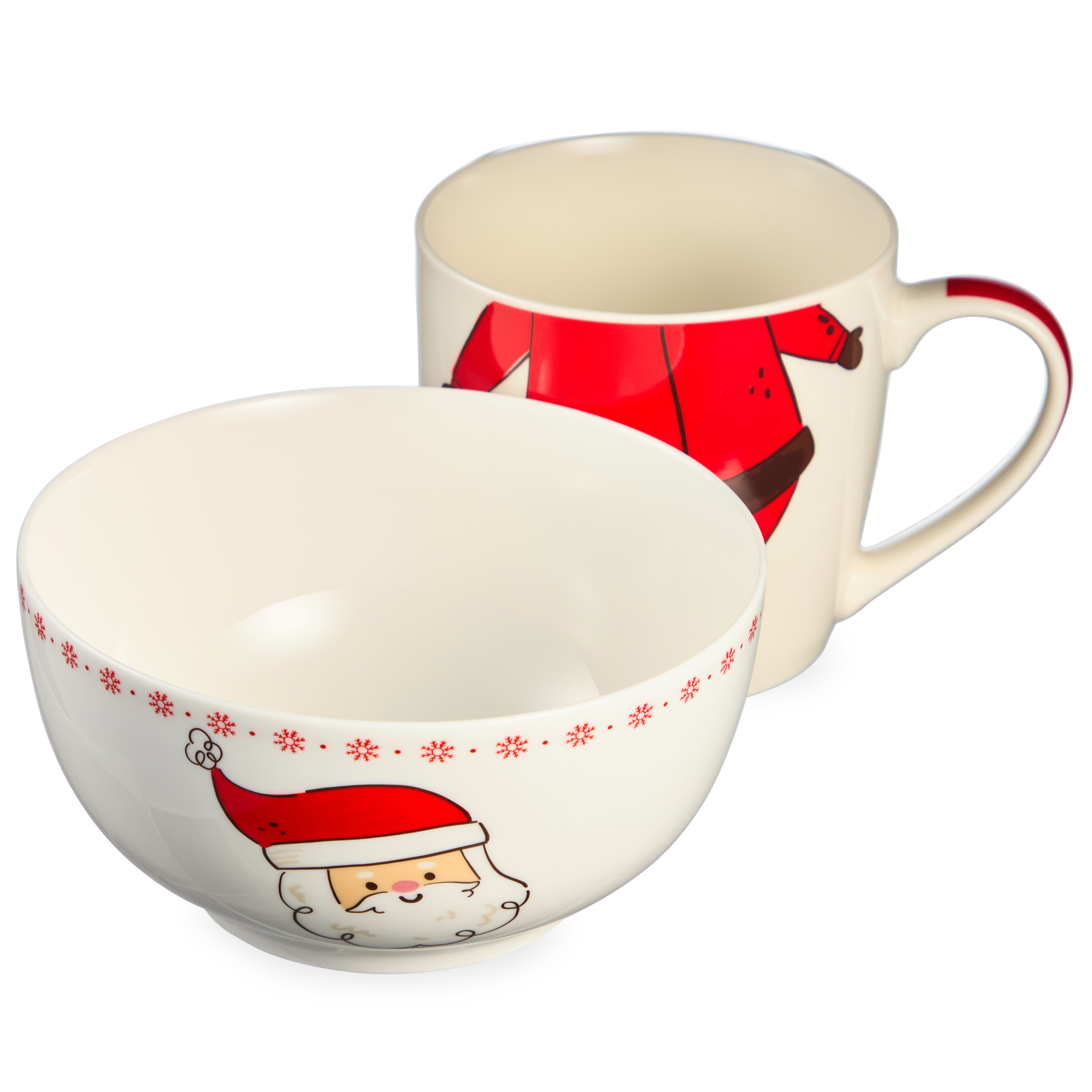 НАБОР ПОСУДЫ LEFARD, ДЕД МОРОЗ, 2 ПР., КРУЖКА 360МЛ, САЛАТНИК 500МЛ