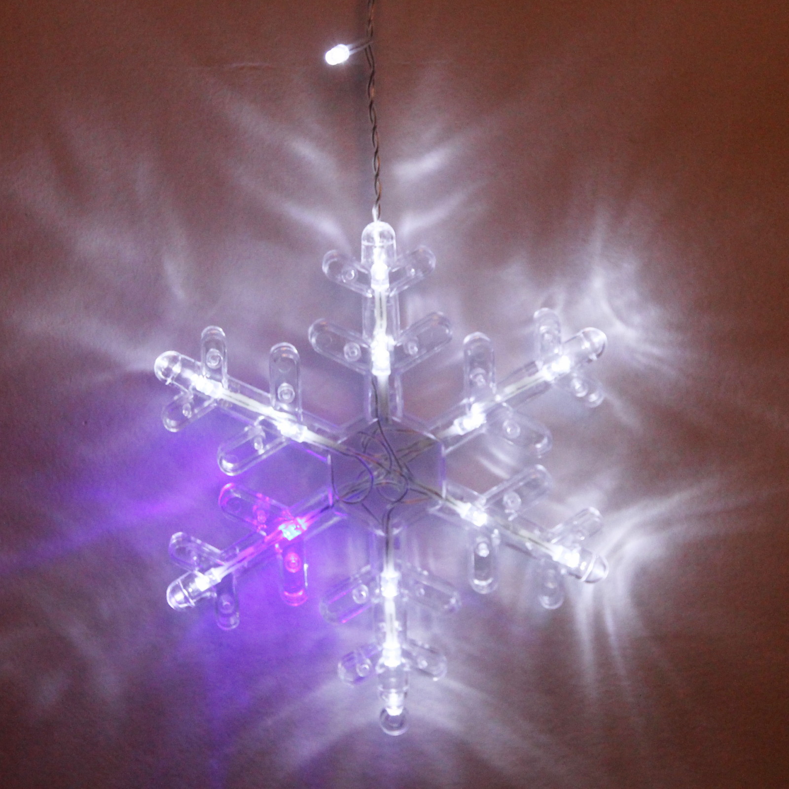 Гирлянда для дома БАХРОМА "Снежинка" ш2,5 м* в0,6/0,9м 130 ламп LED, IP-20, Белый, синий мерцает (возможность соединения)