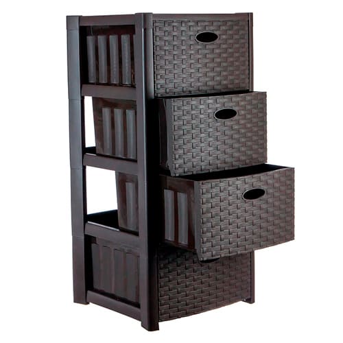 Комод IDEA СТИЛЬ РОТАНГ М 2736, 4 секции, коричневый ротанг