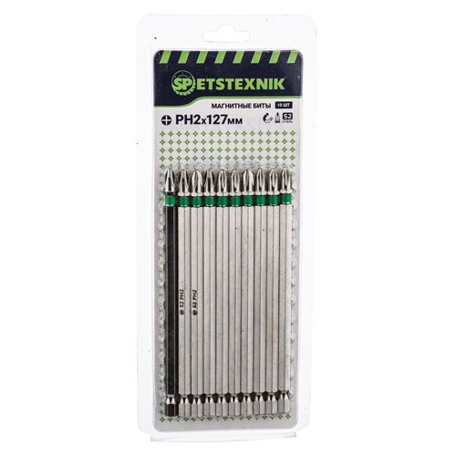 Биты SPETSTEXNIK PH2 127мм сталь S2 магнитный наконечник, цена за 10шт, 1/60