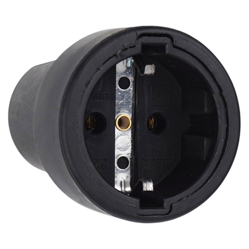 Розетка прямая 0963TN 16А 250В черная, 5/360