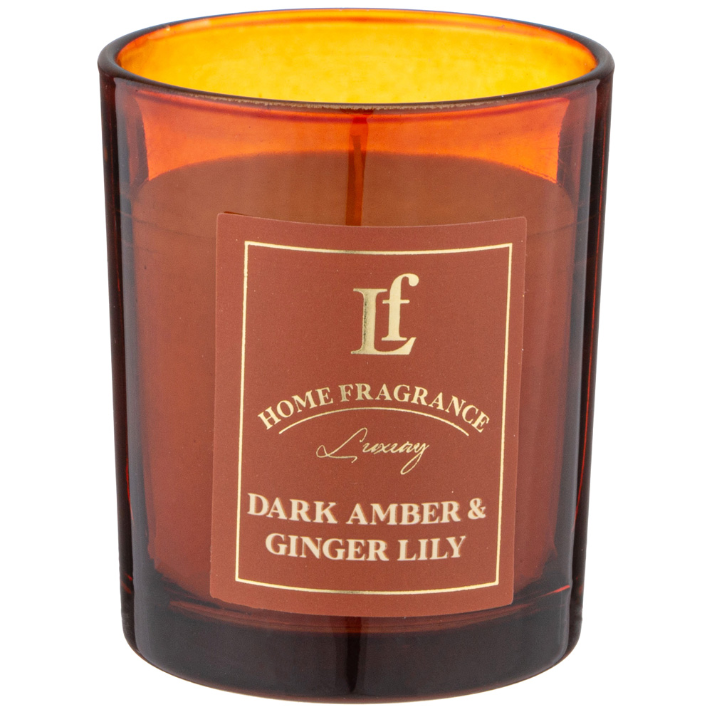Свеча ароматизированная в стакане  "DARK AMBER & GINGER LILY" 6*7,5 см