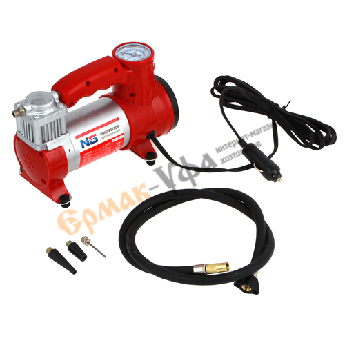 Компрессор автомобильный NEW GALAXY штекер, прикур, LED фонарь, 12V, 150W, 35 л/мин, металл, 1/12