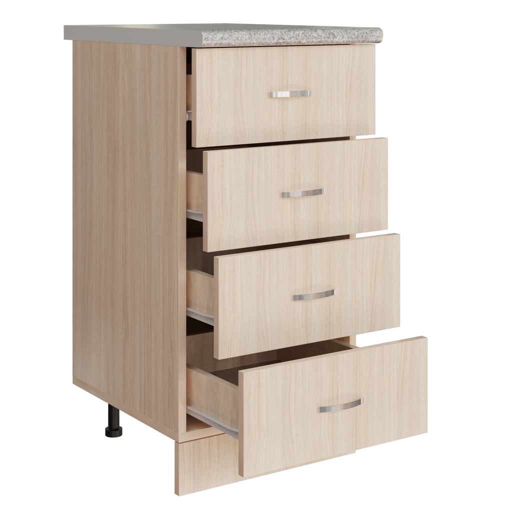 Стол разделочный 40 венге светлое, дуб млечный, 4 ящика