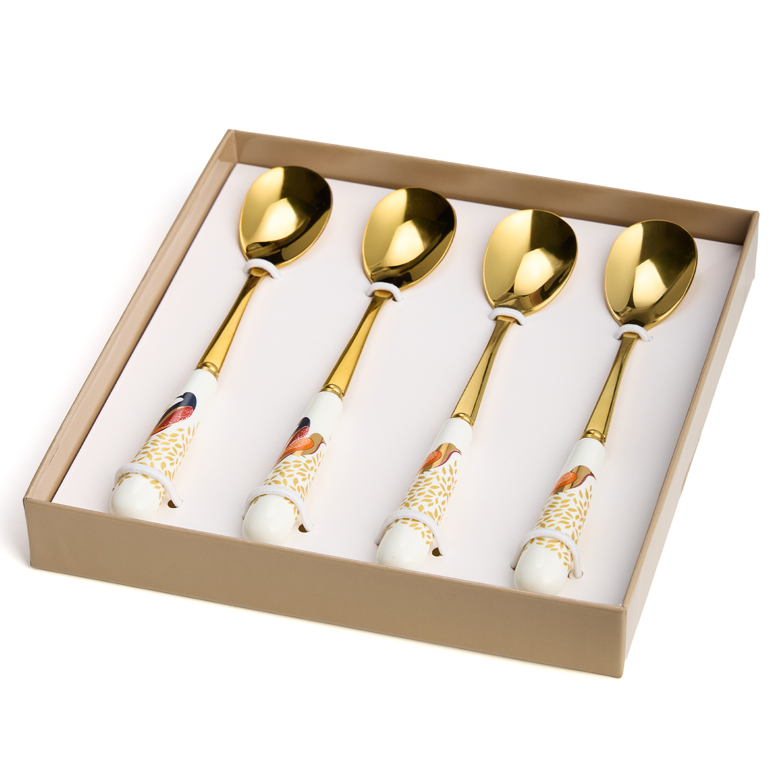 НАБОР ЛОЖЕК ЧАЙНЫХ LEFARD, GOLDEN BIRDS, 4 ШТ., КОР=36НАБ.