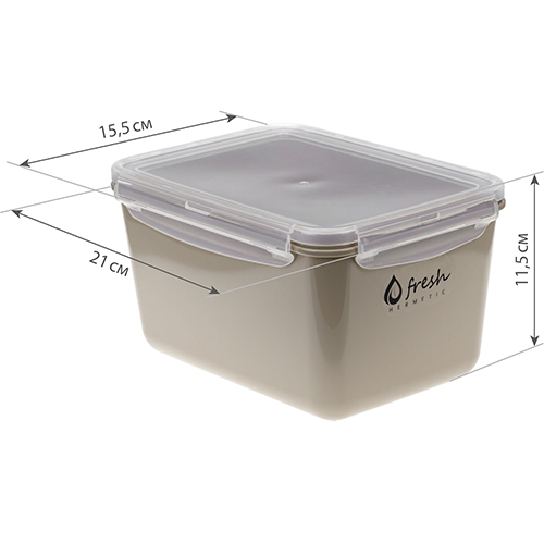 Ёмкость для продуктов 2.3 л IDEA ФРЕШ М 1425, герметичная, капучино