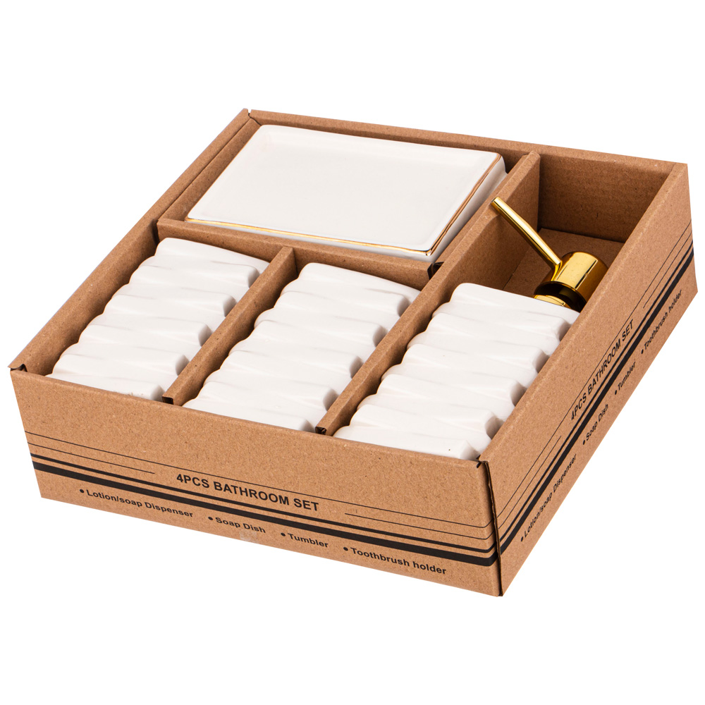 НАБОР ДЛЯ ВАННОЙ КОМНАТЫ 4 ПР., КОР=12НАБ. 350 МЛ