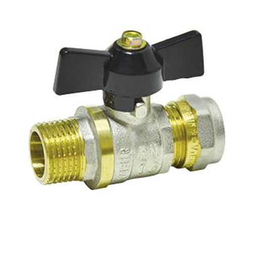 Кран шар. для мет. пл. тр. 20x1/2 ц/ш бабочка VIEIR VRLM201, 1/10/100