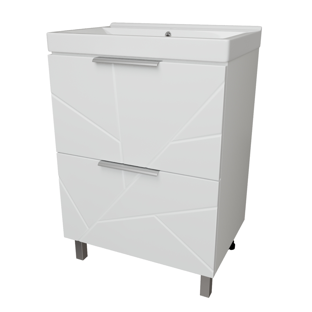 Тумба д/ванной, Гранд-60,  ОТДЕЛЬНО ПРИОБРЕТАЕТСЯ РАКОВИНА под раковину Fest-60, Sanita Lux, ПВХ, раковина в комплект не входит