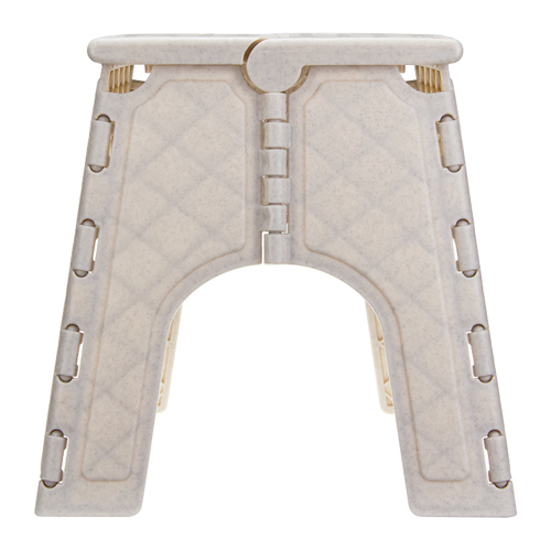 Табурет пластмассовый универсальный складной, беж. мрамор, 1/8