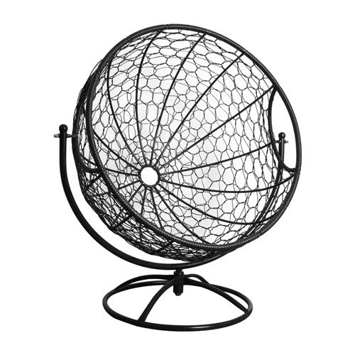 Вращающееся кресло ГАГАРИН с ротангом, чёрное, красная подушка