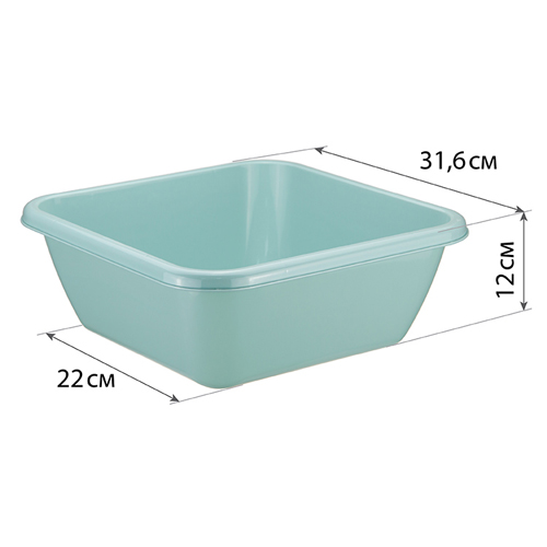 Таз квадратный 8 л IDEA М 2577, морская волна