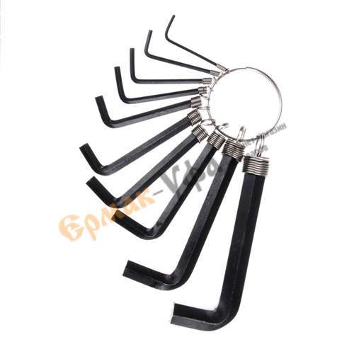 Ключ шестигранный набор 10пр желто-син. пакет, 657-618, 1/100