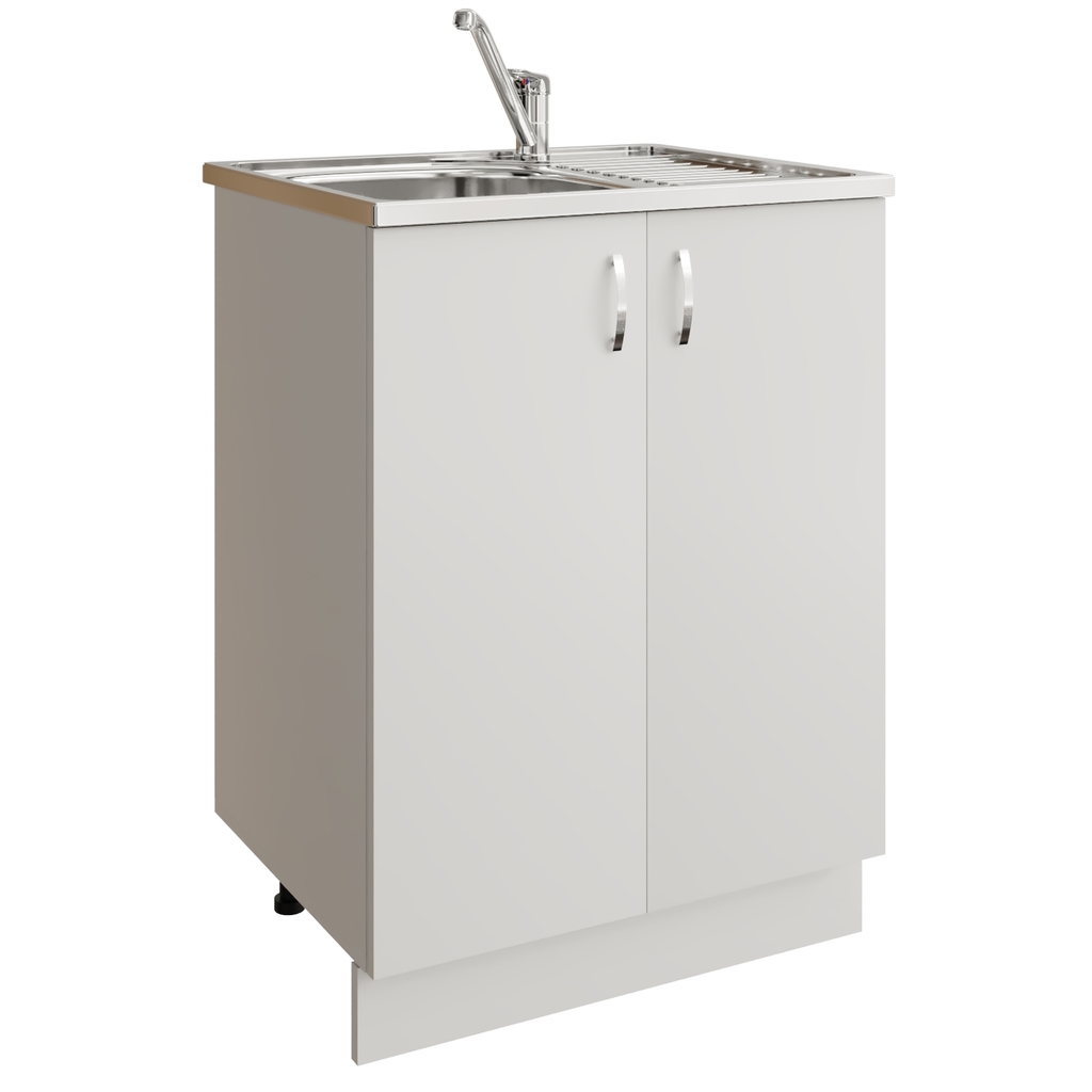 Тумба 60 ЛДСП белая, ОТДЕЛЬНО ПРИОБРЕТАЕТСЯ МОЙКА