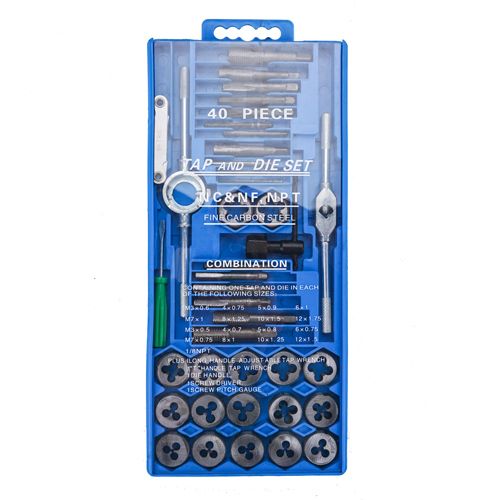 Метчик и плашка набор 40пр М3-М12