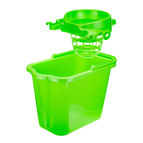 Ведро для уборки 9,5л прямоугольное с отжимом, ярко-зеленый, 1/15
