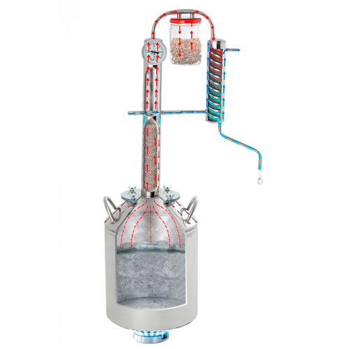 Дистиллятор бытовой Алковар Крепыш с банкой 12 л + термометр на клампе 2 дюйма