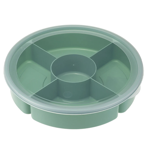 Менажница с крышкой IDEA М 1123, 5 секций, 4*400 мл+220 мл, фисташковая