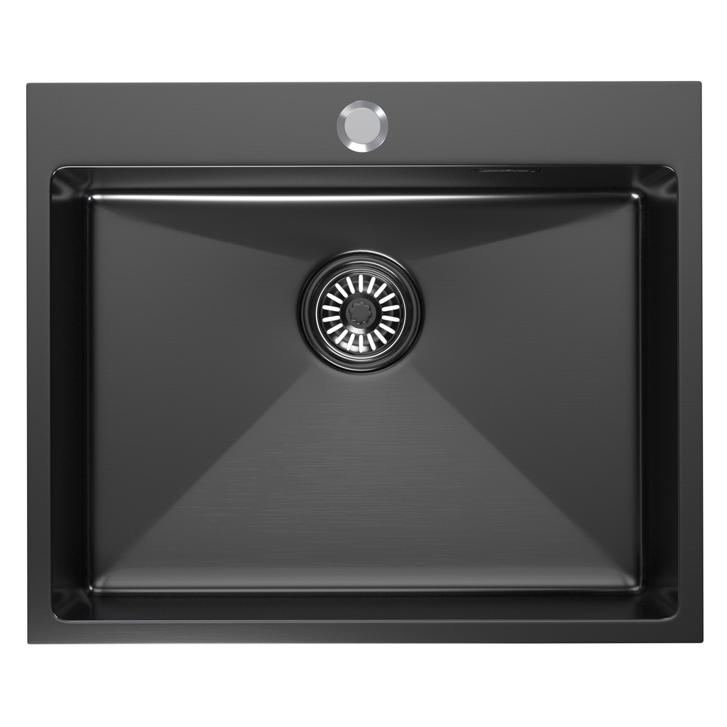 Мойка настол.монтаж 60х50, 3, 0 вып 3 1/2 MIXLINE PRO 22см с сифоном, черный графит