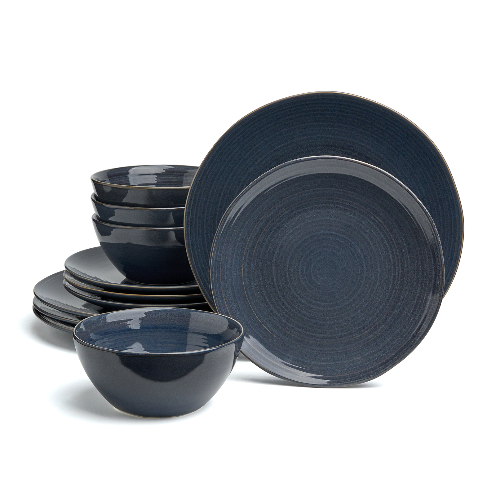 НАБОР ОБЕДЕННЫЙ BRONCO, CONCEPT, НА 4ПЕР. 12 ПР. СИНИЙ