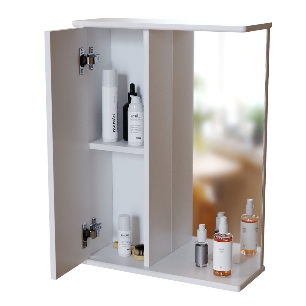 Зеркальный шкаф, НОРД-55, левый без подсветки, ПВХ